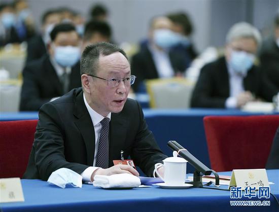  5月23日，全國政協(xié)委員王一鳴在政協(xié)聯(lián)組會上發(fā)言。新華社記者 謝環(huán)馳 攝